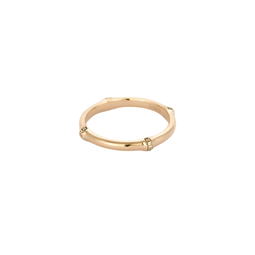 Bague 60.5 Bague bambou en or jaune 18 carats et diamants 58 Facettes BO/250022