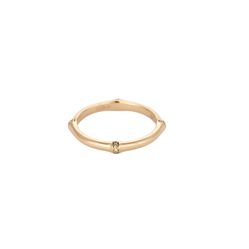 Bague 60.5 Bague bambou en or jaune 18 carats et diamants 58 Facettes BO/250022