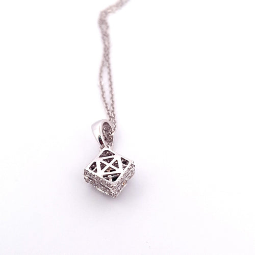 Collier Collier et pendentif - or blanc 18 kt, péridots et diamants 58 Facettes