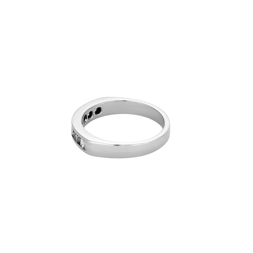 Bague 53 Alliance demi-tour - Bague en or blanc 18 carats et diamants 58 Facettes BO/250073