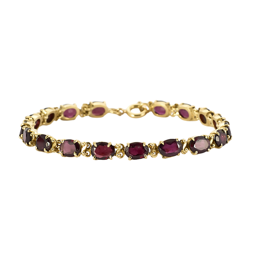 Bracelet Bracelet ligne en or jaune 18 carats et grenats 58 Facettes BO/250055