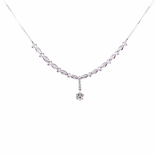 Collier Collier - Or blanc 18 ct et diamants taille brillant 58 Facettes