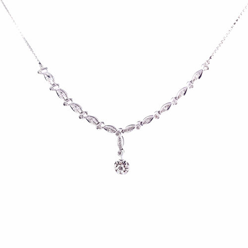 Collier Collier - Or blanc 18 ct et diamants taille brillant 58 Facettes