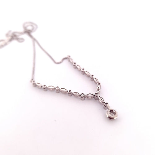 Collier Collier - Or blanc 18 ct et diamants taille brillant 58 Facettes