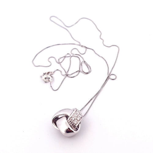 Collier Collier - Pendentif en or blanc 18 ct avec diamants naturels 58 Facettes