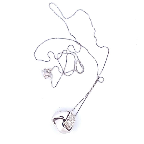 Collier Collier - Pendentif en or blanc 18 ct avec diamants naturels 58 Facettes