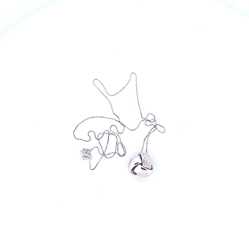 Collier Collier - Pendentif en or blanc 18 ct avec diamants naturels 58 Facettes