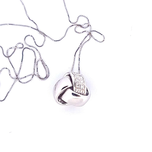 Collier Collier - Pendentif en or blanc 18 ct avec diamants naturels 58 Facettes