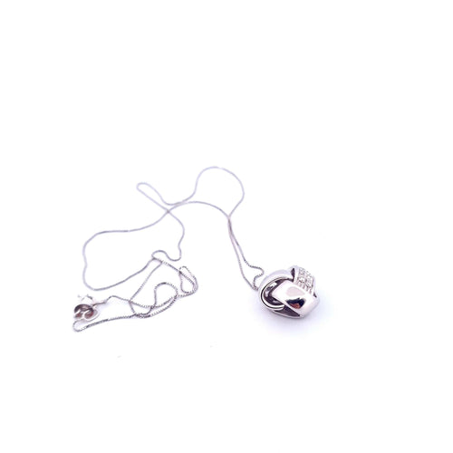 Collier Collier - Pendentif en or blanc 18 ct avec diamants naturels 58 Facettes