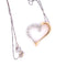 Collier Collier - Chaîne en or blanc avec pendentif cœur en or jaune et blanc diamants 58 Facettes