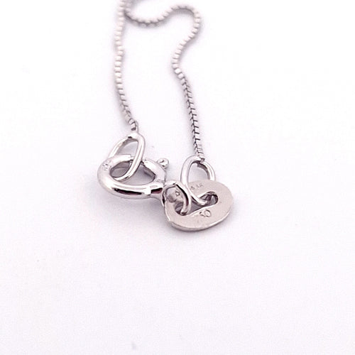 Collier Collier avec pendentif fillette en or blanc 18 kt et diamants 58 Facettes