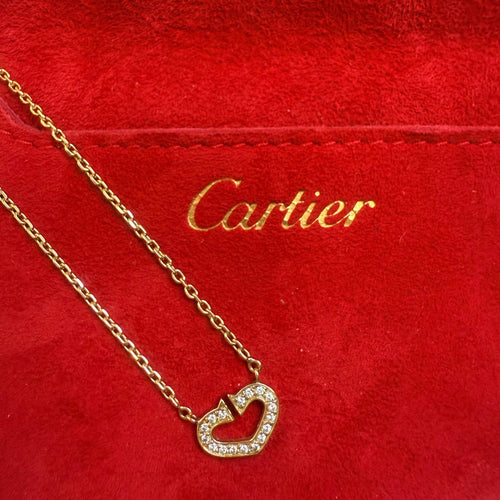 Collier Cartier - Collier Cœur n° 132 en or jaune et diamants 58 Facettes