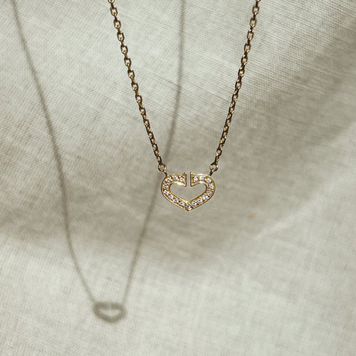 Collier Cartier - Collier Cœur n° 132 en or jaune et diamants 58 Facettes