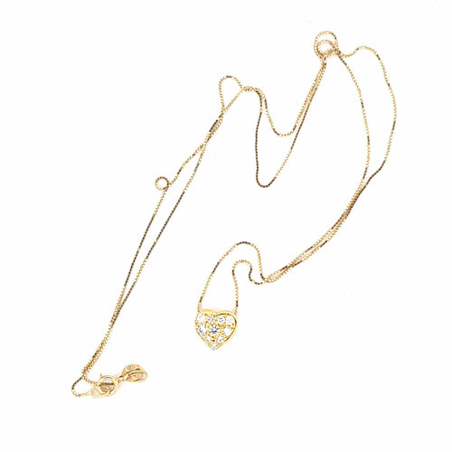 Collier Collier - Pendentif cœur en or jaune 18 kt avec diamants 58 Facettes