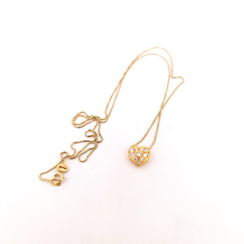 Collier Collier - Pendentif cœur en or jaune 18 kt avec diamants 58 Facettes