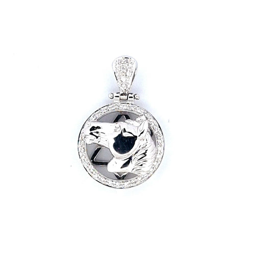 Pendentif Pendentif tête de cheval en or blanc 18 K et diamants 58 Facettes