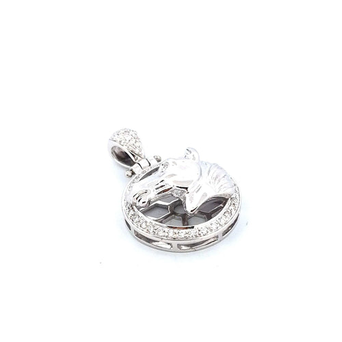 Pendentif Pendentif tête de cheval en or blanc 18 K et diamants 58 Facettes