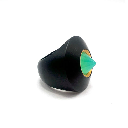 Bague STOFFEL - Bague en or jaune 18K, onyx et chrysoprase verte 58 Facettes UKA000013GM