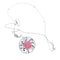 Collier Collier avec pendentif en or blanc et jaune 18 ct, saphirs roses et diamants 58 Facettes