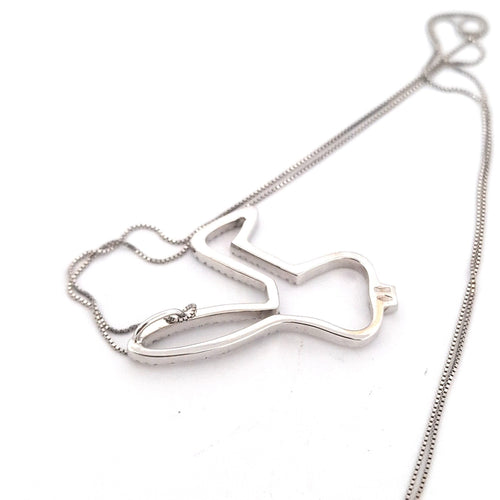 Collier Collier - Pendentif lapin en or blanc 18 ct et diamants 58 Facettes