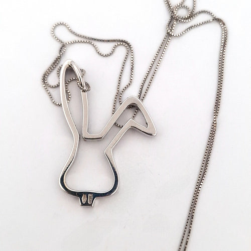 Collier Collier - Pendentif lapin en or blanc 18 ct et diamants 58 Facettes