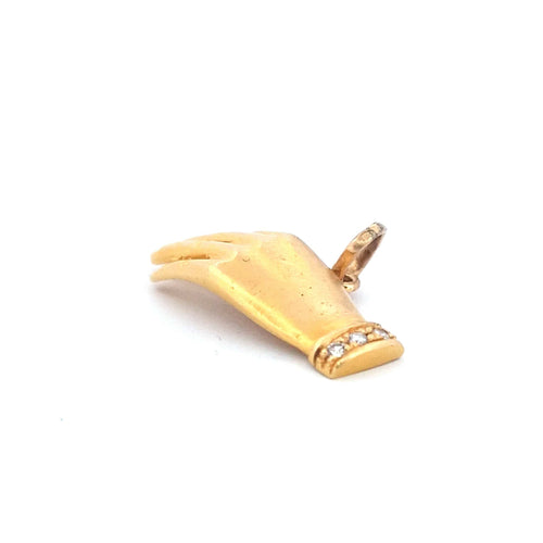 Pendentif Pendentif main en or jaune 18 kt avec diamants 58 Facettes