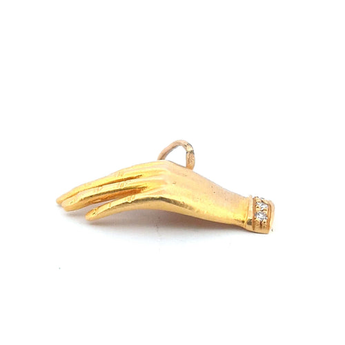 Pendentif Pendentif main en or jaune 18 kt avec diamants 58 Facettes