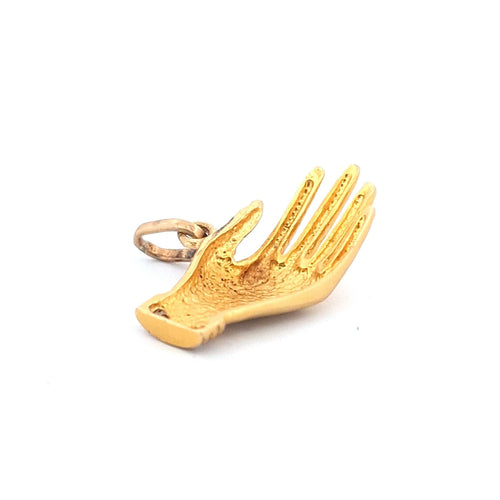 Pendentif Pendentif main en or jaune 18 kt avec diamants 58 Facettes
