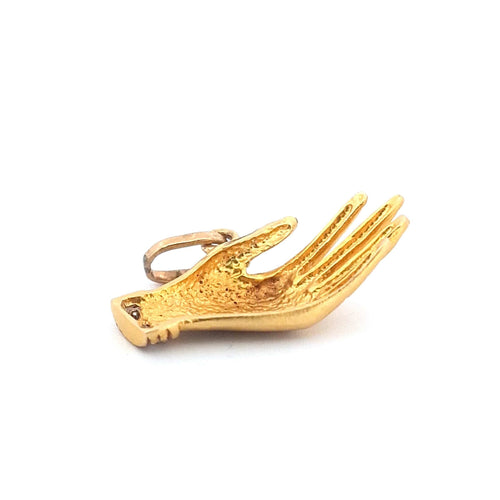 Pendentif Pendentif main en or jaune 18 kt avec diamants 58 Facettes