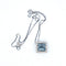 Collier Collier avec pendentif en or blanc 18 K, topaze bleue et diamants 58 Facettes
