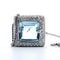 Collier Collier avec pendentif en or blanc 18 K, topaze bleue et diamants 58 Facettes