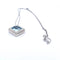 Collier Collier avec pendentif en or blanc 18 K, topaze bleue et diamants 58 Facettes