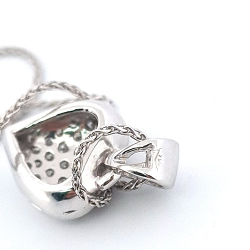 Collier Collier - Pendentif cœur pavé en or blanc 18 kt et diamants 58 Facettes