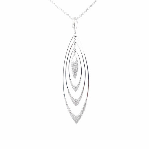 Collier Crivelli - Collier avec pendentif en or blanc 18 K et diamants 58 Facettes