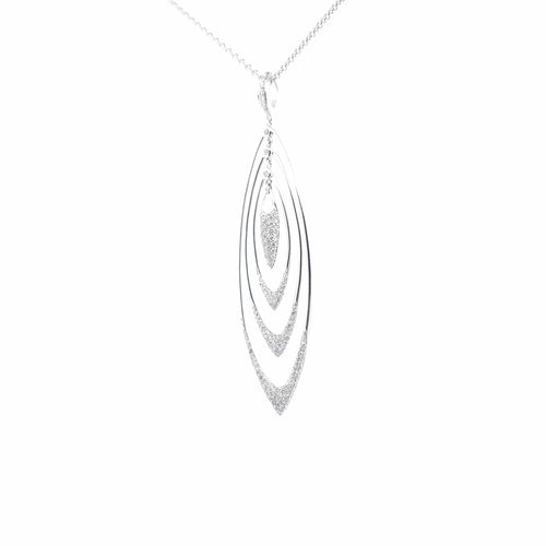 Collier Crivelli - Collier avec pendentif en or blanc 18 K et diamants 58 Facettes