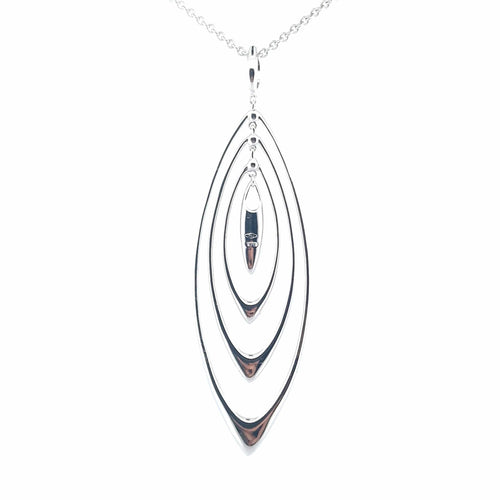 Collier Crivelli - Collier avec pendentif en or blanc 18 K et diamants 58 Facettes