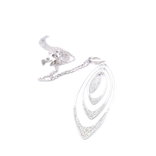 Collier Crivelli - Collier avec pendentif en or blanc 18 K et diamants 58 Facettes
