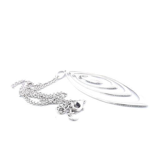 Collier Crivelli - Collier avec pendentif en or blanc 18 K et diamants 58 Facettes