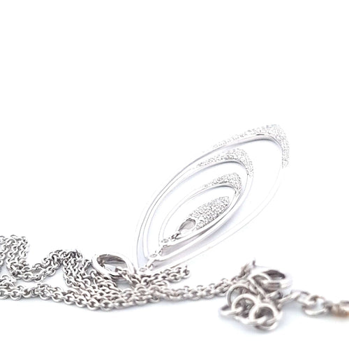 Collier Crivelli - Collier avec pendentif en or blanc 18 K et diamants 58 Facettes