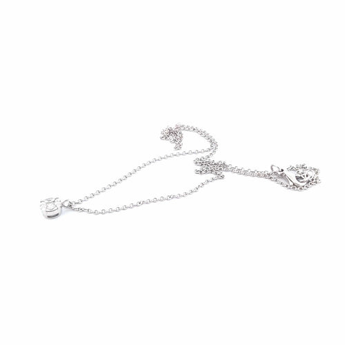 Collier Collier et pendentif point de lumière en or blanc 18 kt et diamants 58 Facettes