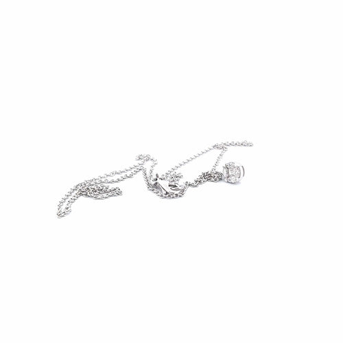 Collier Collier et pendentif point de lumière en or blanc 18 kt et diamants 58 Facettes