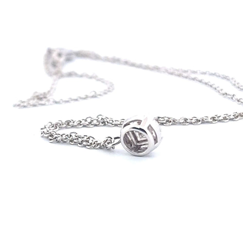 Collier Collier et pendentif point de lumière en or blanc 18 kt et diamants 58 Facettes