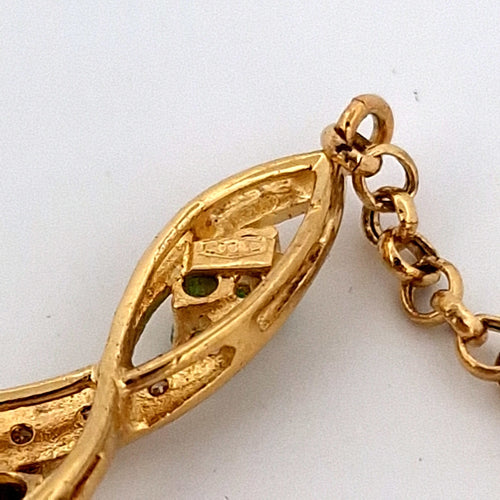Collier Collier en or jaune 18 kt avec émeraudes naturelles et diamants 58 Facettes