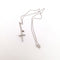 Collier Collier - Croix en or blanc 18 Kt et diamants naturels 58 Facettes