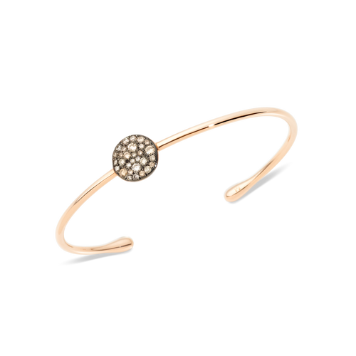 Bracelet Pomellato Sabbia - Bracelet décentré en or rose 18K et diamants bruns 58 Facettes UKA000043SO