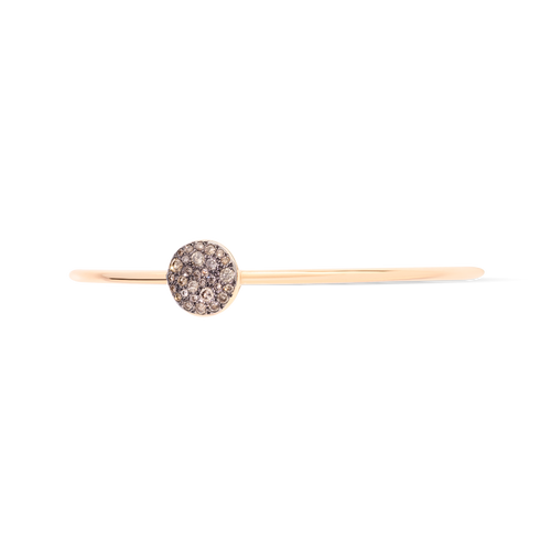 Bracelet Pomellato Sabbia - Bracelet décentré en or rose 18K et diamants bruns 58 Facettes UKA000043SO