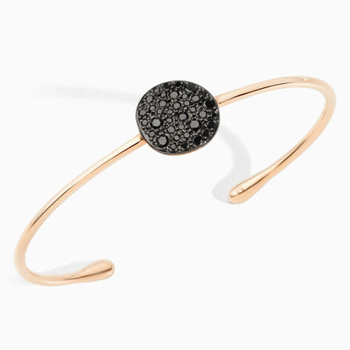 Bracelet Pomellato Sabbia - Bracelet en or rose 18K et diamants noirs 58 Facettes UKA000046SO