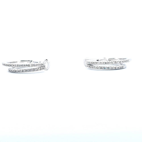 Boucles d'oreilles Boucles d’oreilles en or blanc 18 kt avec diamants taille brillant 58 Facettes