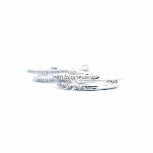 Boucles d'oreilles Boucles d’oreilles en or blanc 18 kt avec diamants taille brillant 58 Facettes