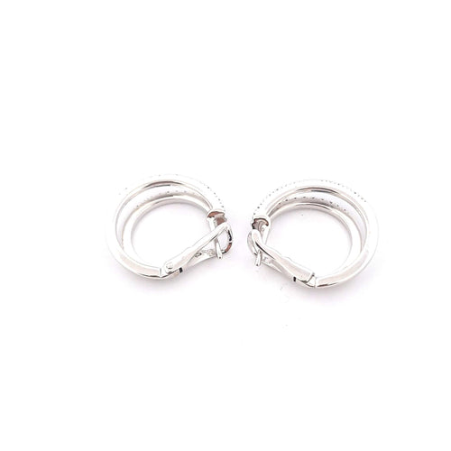 Boucles d'oreilles Boucles d’oreilles en or blanc 18 kt avec diamants taille brillant 58 Facettes
